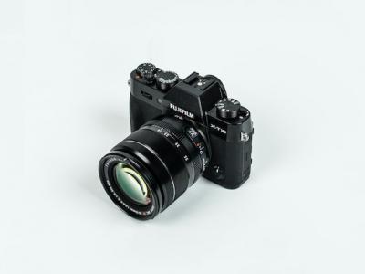 Camera on white background.