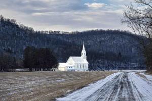 Competition entry: white church in the driftless area 